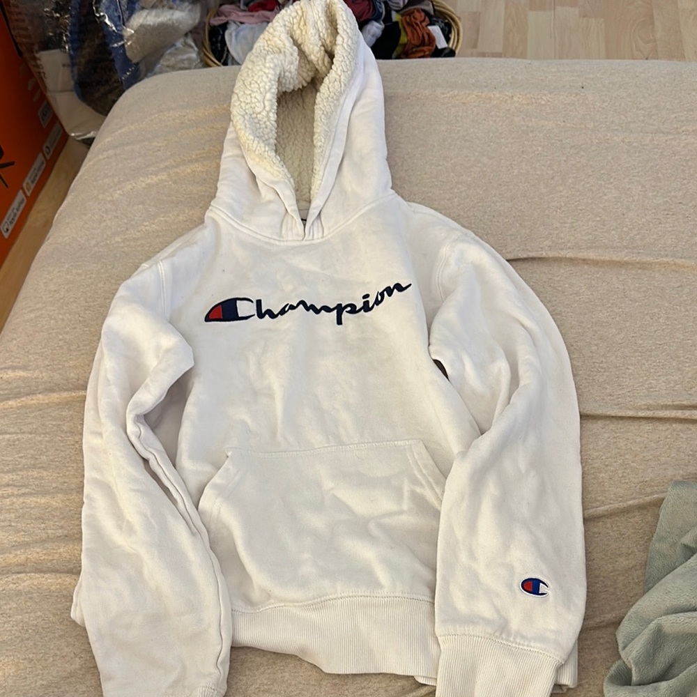 Champion Off-White Hoodie with Logo